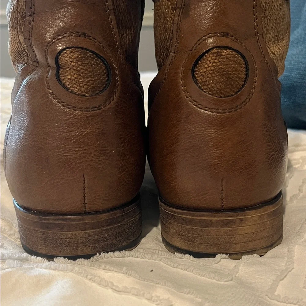 J75 Deploy Men's Brown Leather Lace-Up Combat Boots - Picture 4 of 7